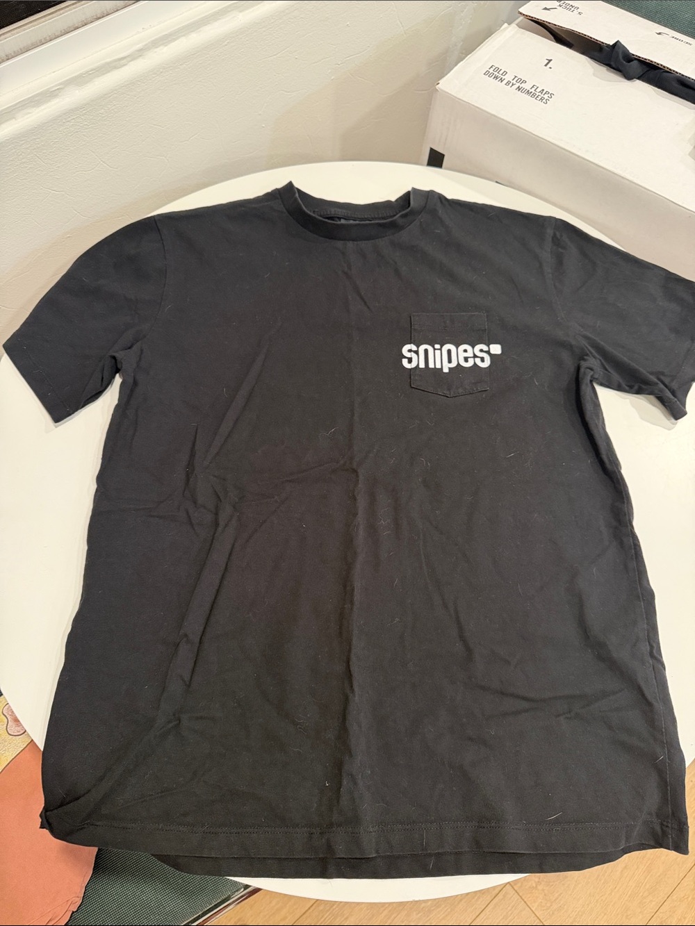 Black Short Sleeve Logo Pocket Tee for Men